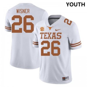 Youth Longhorns #26 Quintrevion Wisner Stitched SEC Conference Jersey - White