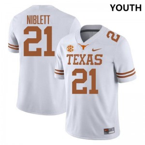 Youth Longhorns #21 Ryan Niblett Limited SEC Conference Jersey - White