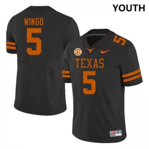 Youth Longhorns #5 Ryan Wingo Embroidery SEC Conference Jersey - Black