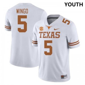 Youth Texas Longhorns #5 Ryan Wingo Player SEC Conference Jersey - White