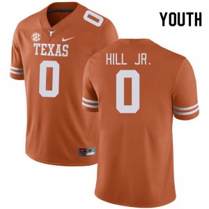 Youth University of Texas #0 Anthony Hill Jr. Game SEC Conference Jersey - Orange