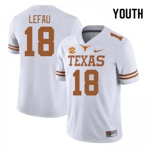 Youth UT #18 Liona Lefau Player SEC Conference Jersey - White
