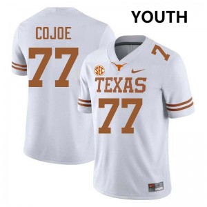 Youth Longhorns #77 Andre Cojoe Alumni Football Jersey - White