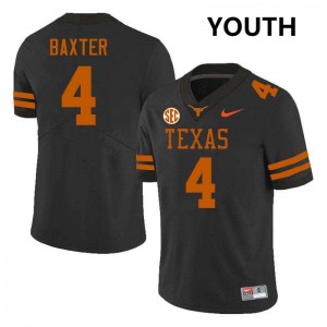 Youth University of Texas #4 CJ Baxter Alumni Football Jersey - Black