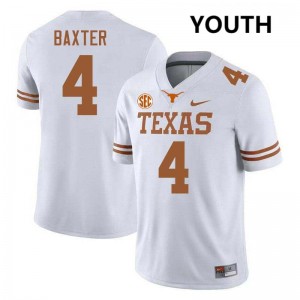 Youth UT #4 CJ Baxter High School Football Jersey - White