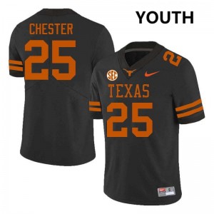 Youth The Horns #25 Caleb Chester Official Football Jersey - Black