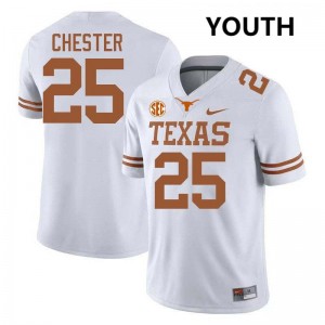 Youth Texas Longhorns #25 Caleb Chester University Football Jersey - White