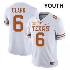 Youth The Horns #6 Christian Clark 2025-26 Football Jersey - White