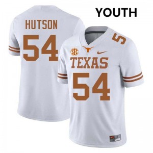 Youth UT Austin #54 Cole Hutson Embroidery Football Jersey - White