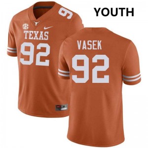 Youth University of Texas #92 Colton Vasek 2025 Football Jersey - Texas Orange