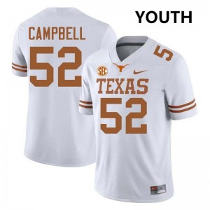Youth University of Texas #52 DJ Campbell Stitched Football Jersey - White