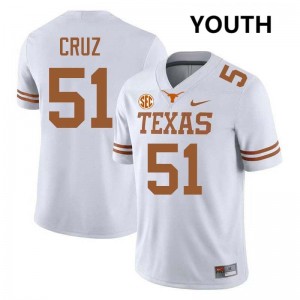 Youth Texas Longhorns #51 Daniel Cruz Limited Football Jersey - White