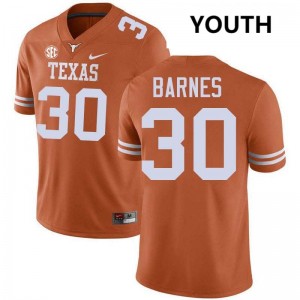 Youth UT #30 Elijah Barnes Replica Football Jersey - Texas Orange