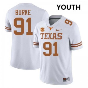 Youth UT Austin #91 Ethan Burke NCAA Football Jersey - White