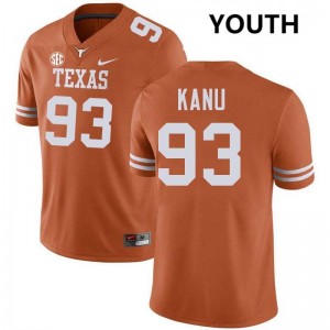 Youth Texas Longhorns #93 Hero Kanu Official Football Jersey - Texas Orange