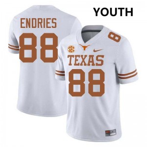 Youth The Horns #88 Jack Endries University Football Jersey - White
