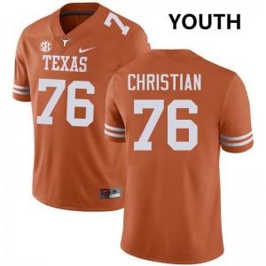 Youth UT Austin #76 Jackson Christian Limited Football Jersey - Texas Orange