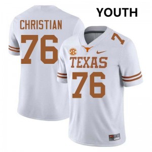 Youth Texas #76 Jackson Christian Official Football Jersey - White