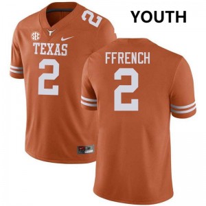 Youth University of Texas #2 Jaime Ffrench 2025 Football Jersey - Texas Orange