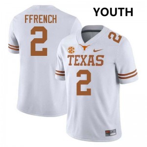 Youth Texas Longhorns #2 Jaime Ffrench Replica Football Jersey - White