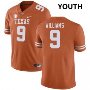 Youth The Horns #9 Jonah Williams Game Football Jersey - Texas Orange