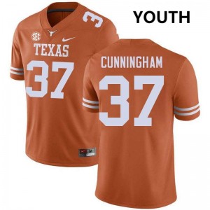 Youth Texas Longhorns #37 Jonathan Cunningham University Football Jersey - Texas Orange