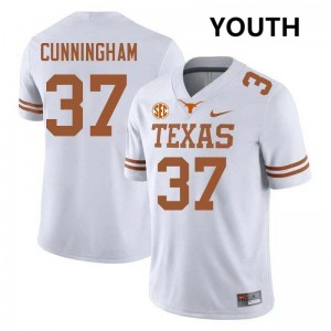 Youth Texas Longhorns #37 Jonathan Cunningham Replica Football Jersey - White