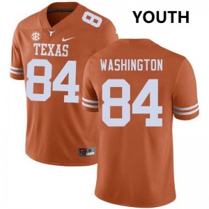Youth Texas Longhorns #84 Jordan Washington 2025 Football Jersey - Texas Orange