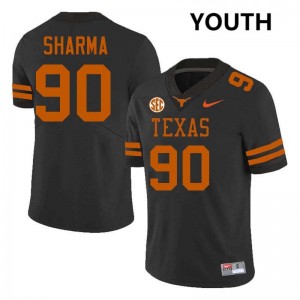 Youth Texas Longhorns #90 Josiah Sharma Stitched Football Jersey - Black