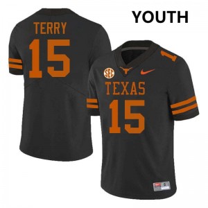 Youth University of Texas #15 Justus Terry Alumni Football Jersey - Black