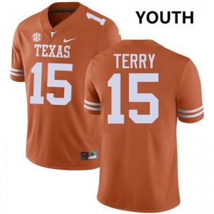 Youth UT #15 Justus Terry 2025-26 Football Jersey - Texas Orange