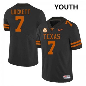 Youth Texas #7 Kaliq Lockett Stitched Football Jersey - Black