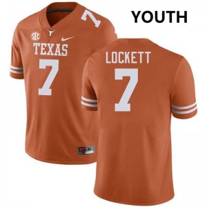 Youth UT #7 Kaliq Lockett Player Football Jersey - Texas Orange