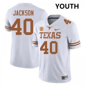 Youth Texas Longhorns #40 Lance Jackson Player Football Jersey - White