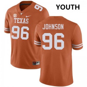 Youth Burnt Orange #96 Lavon Johnson NCAA Football Jersey - Texas Orange