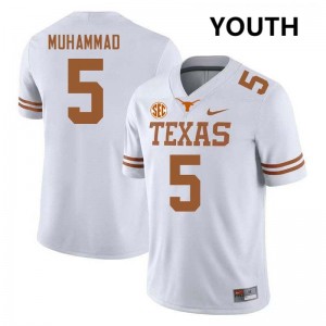 Youth UT #5 Malik Muhammad Official Football Jersey - White