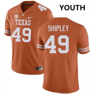 Youth Burnt Orange #49 Mason Shipley Player Football Jersey - Texas Orange