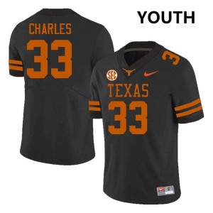 Youth Longhorns #33 Myron Charles Limited Football Jersey - Black