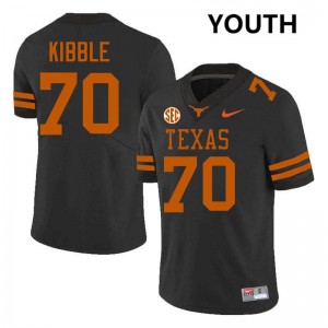 Youth Longhorns #70 Nate Kibble High School Football Jersey - Black