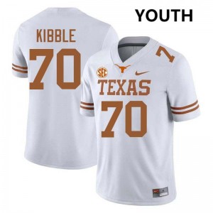 Youth Burnt Orange #70 Nate Kibble Player Football Jersey - White