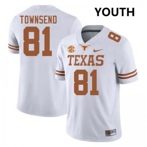 Youth Burnt Orange #81 Nick Townsend Replica Football Jersey - White