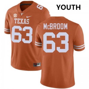Youth Longhorns #63 Rick McBroom Limited Football Jersey - Texas Orange