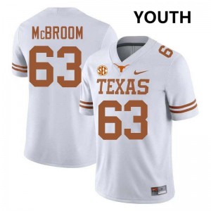 Youth UT Austin #63 Rick McBroom Official Football Jersey - White