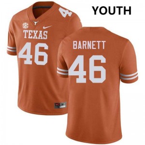 Youth UT #46 Spencer Barnett High School Football Jersey - Texas Orange