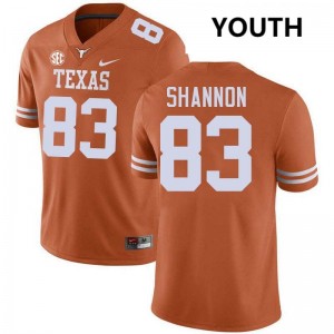Youth UT #83 Spencer Shannon Game Football Jersey - Texas Orange