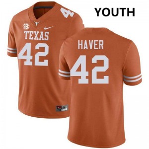 Youth Texas #42 Tate Haver Limited Football Jersey - Texas Orange