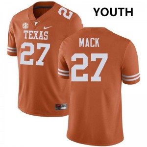 Youth UT #27 Wardell Mack Embroidery Football Jersey - Texas Orange