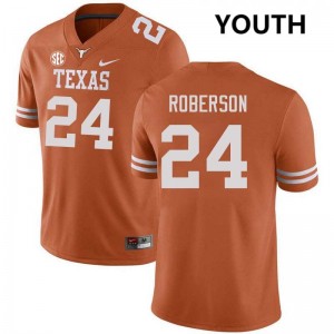 Youth Texas #24 Warren Roberson 2025 Football Jersey - Texas Orange