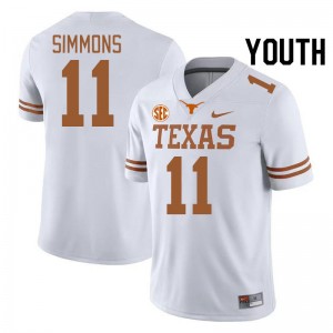 Youth UT #11 Colin Simmons 2024 SEC Conference Jersey - White