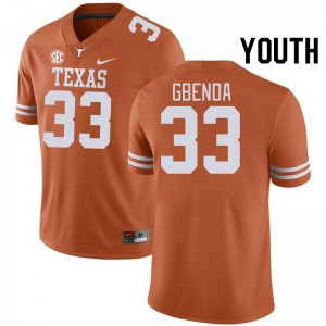 Youth UT #33 David Gbenda NCAA SEC Conference Jersey - Orange